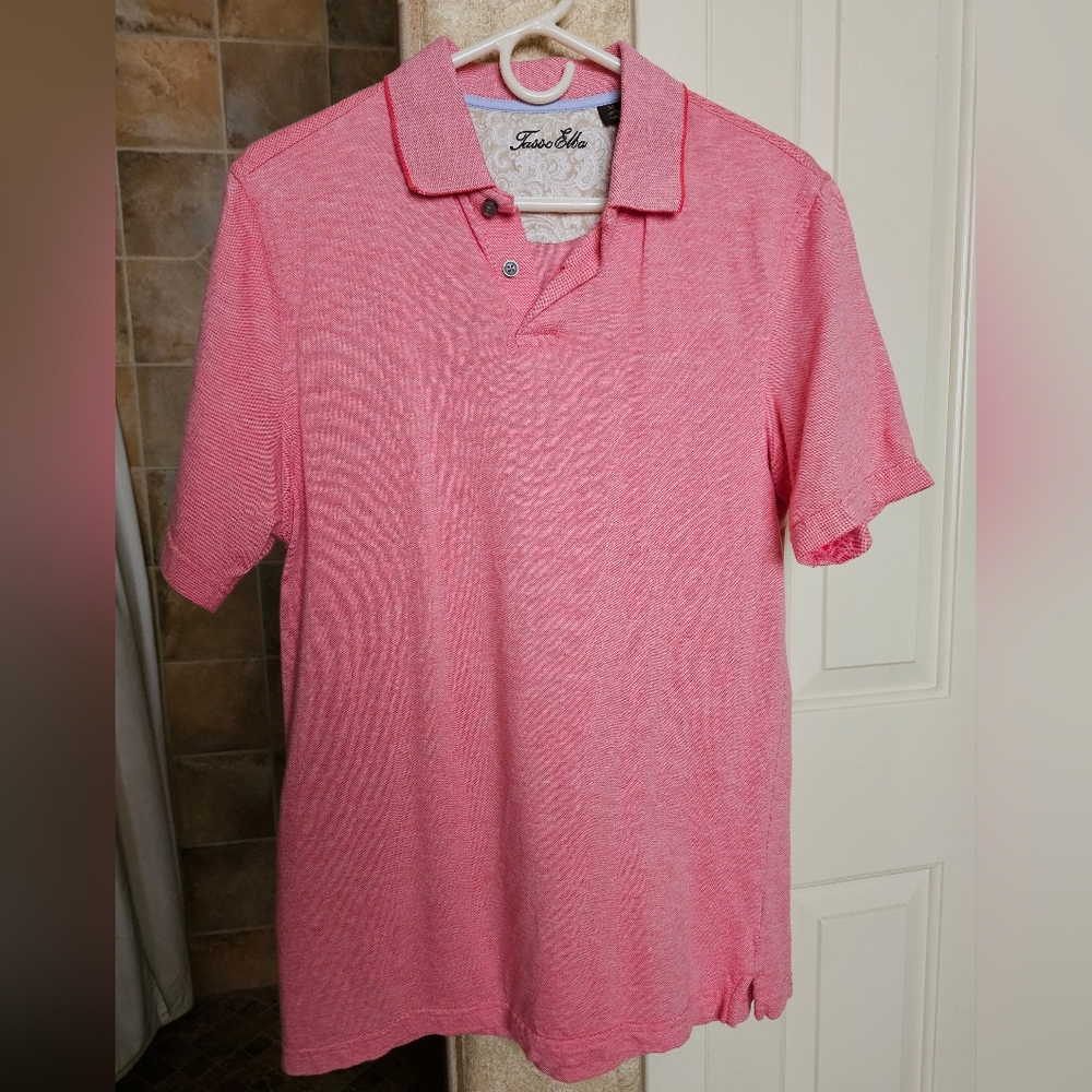 NWOT Tasso Elba Salmon Polo Shirt for Men Size M